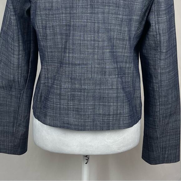 Liz Claiborne Navy White Woven Print Office Career Jacket NWOT Size S - Picture 7 of 11